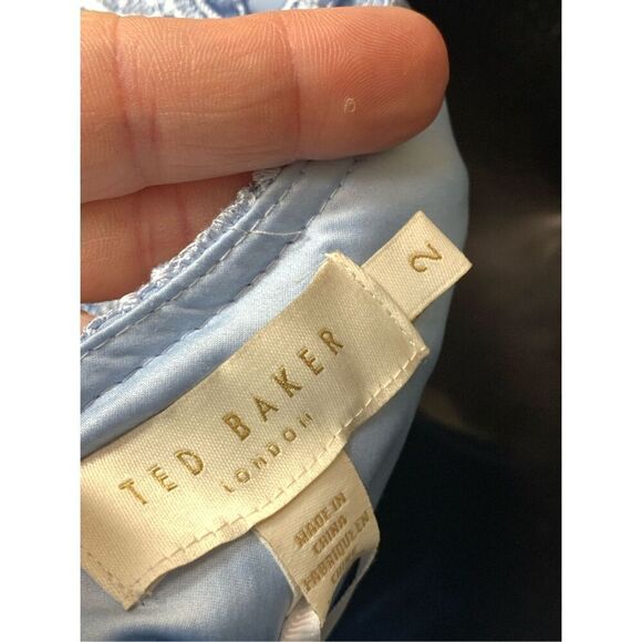 Ted Baker London Women's Floral Mixed Valens Lace Midi Dress Blue Size 4-6 NWT - Picture 11 of 13